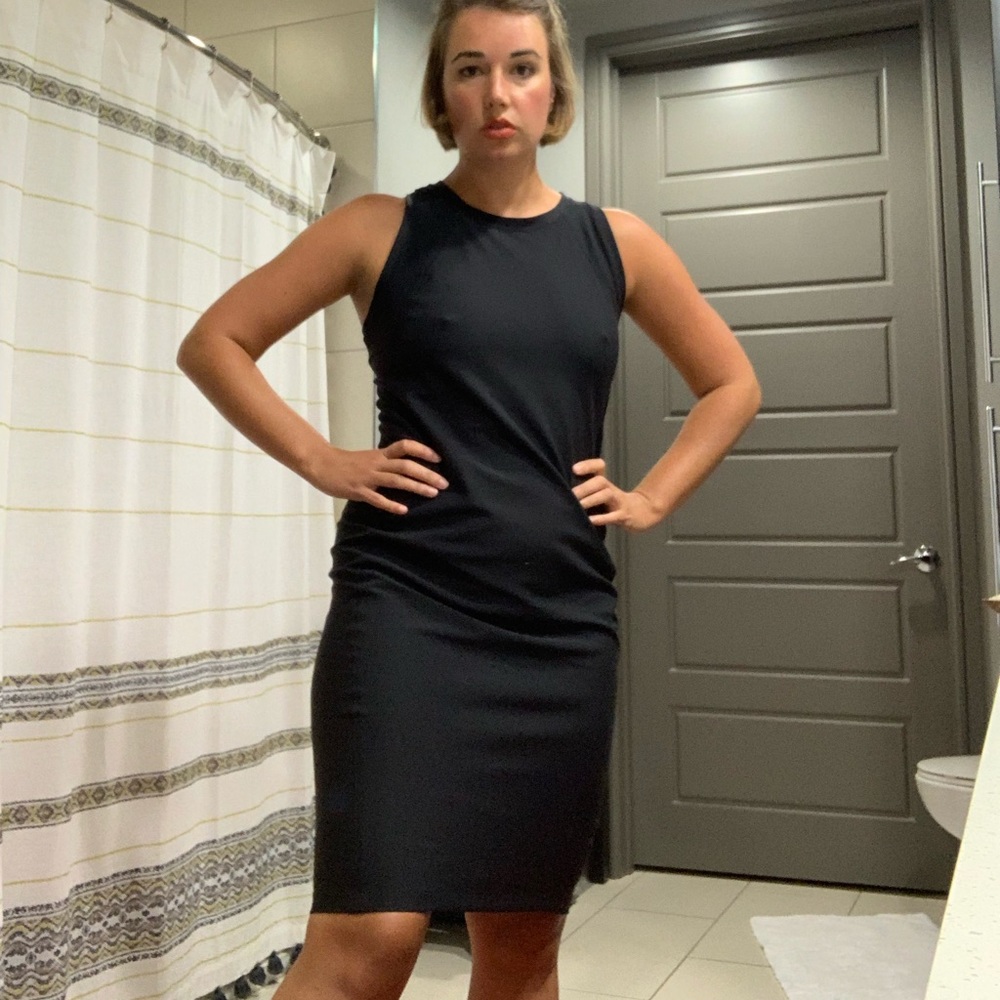 Athleta black work-travel-commute dress